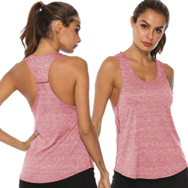 The Best Women‘s Sports Gym Racer Back Running Vest Laides Fitness Solid Casual Jogging Singlet Soft Tank Tops Online - Hplify
