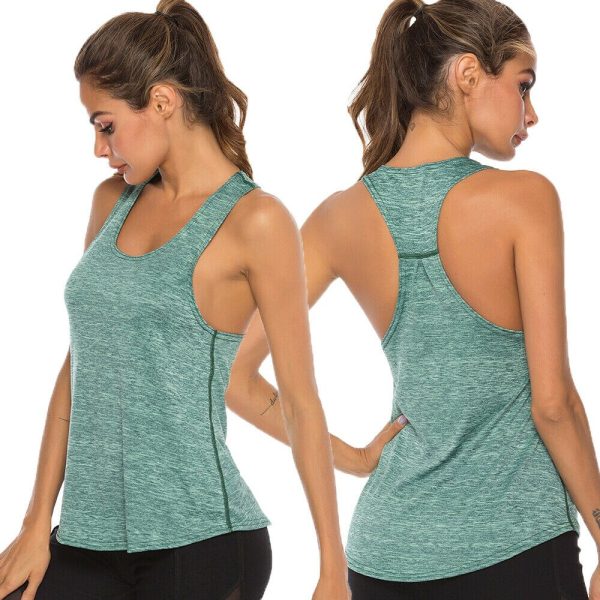 The Best Women‘s Sports Gym Racer Back Running Vest Laides Fitness Solid Casual Jogging Singlet Soft Tank Tops Online - Hplify