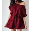The Best Women's Summer Pocket Solid Short Sleeve Mini Dress 2019 Fashion Ladies Casual Tops Tie Front Loose Sundress Online - Hplify