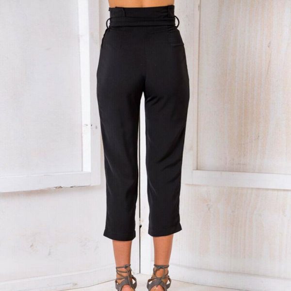 The Best Women’s Wide Leg Elastic High Waist Pants OL Ladies Casual Loose Long Palazzo Stretch Slim Fit Lounge Wear Trousers Online - Hplify