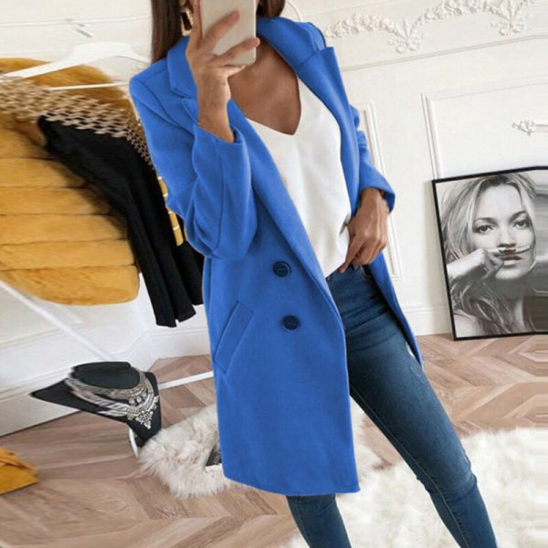 The Best Women's Woolen Warm Trench Coat Thick Jacket Fashion Ladies Autumn Winter Blazer Long Casual Outwear Overcoat 2019 Online - Hplify