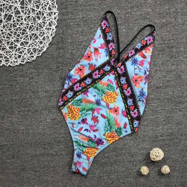 The Best Womens One Piece Monokini Swimsuit Halter Boho Swimwear Push Up Bikini Beachwear Online - Hplify