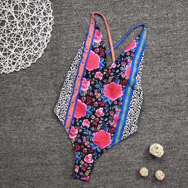 The Best Womens One Piece Monokini Swimsuit Halter Boho Swimwear Push Up Bikini Beachwear Online - Hplify