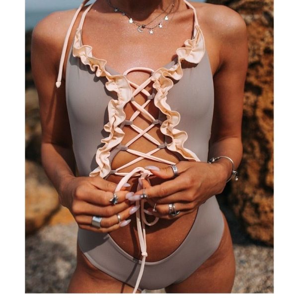 The Best Womens Padded Bikini Swimming Costume Solid One Piece Swimsuit Monokini Swimwear Online - Hplify
