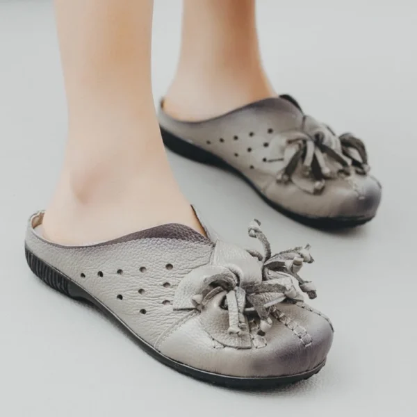 Alternative view of Cow Leather Sandals Slippers Personality Flower Women Fashion Shoes