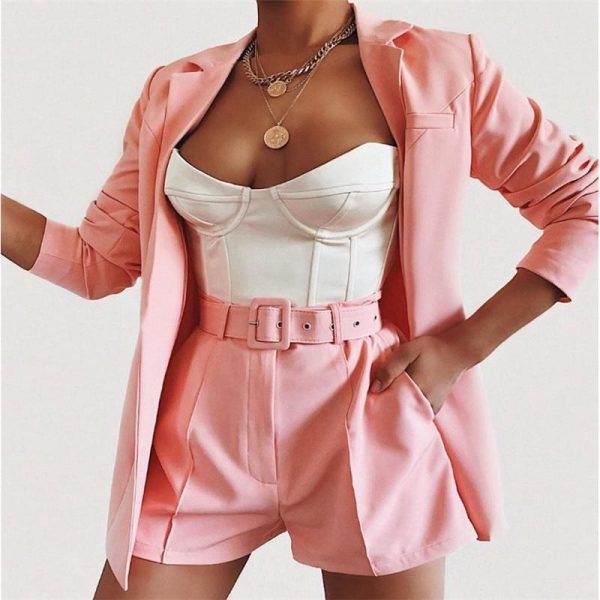 The Best Autumn Elegant British-Style Small Suit Jacket Shorts Suit Women OL Lady Fashion Casual Workout Formal Suit Online - Hplify