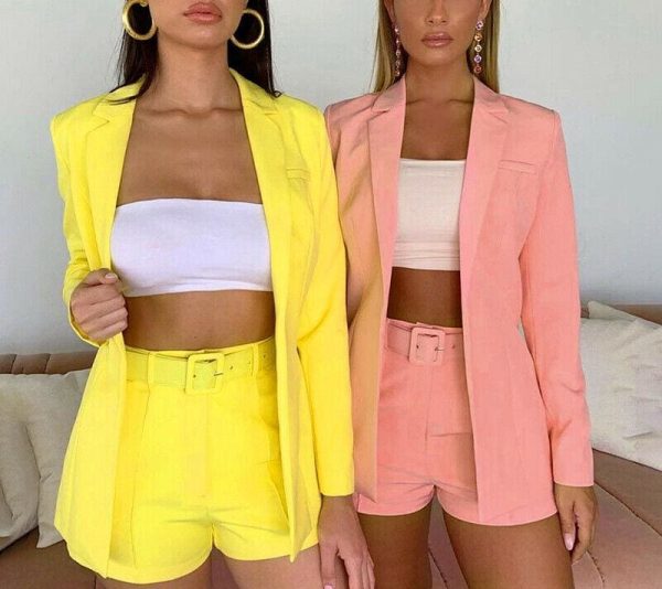 The Best Autumn Elegant British-Style Small Suit Jacket Shorts Suit Women OL Lady Fashion Casual Workout Formal Suit Online - Hplify