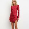 The Best Autumn Fashion Women Lady Long Sleeve Round Neck Irregular Split Openwork Backless Party Cocktail Mini Dress Online - Hplify