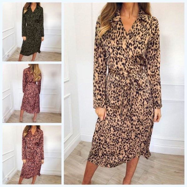 The Best Autumn Long Dress 2019 Fashion Animal Leopard Print Women Dress Online - Hplify