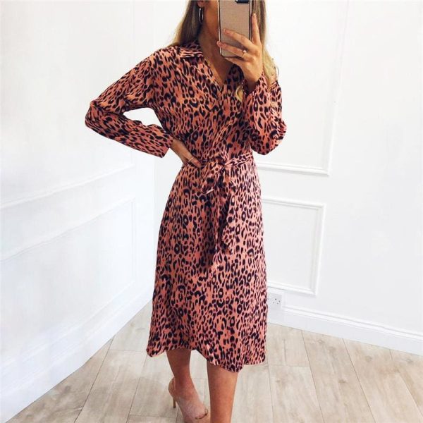 The Best Autumn Long Dress 2019 Fashion Animal Leopard Print Women Dress Online - Hplify