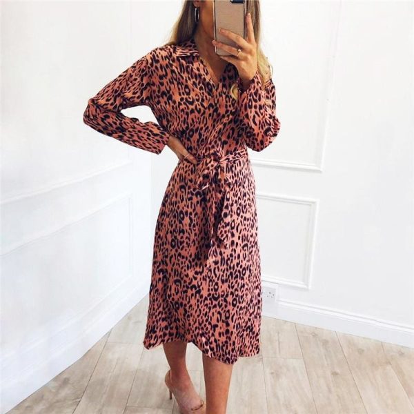 The Best Autumn Long Dress 2019 Fashion Animal Leopard Print Women Dress Online - Hplify