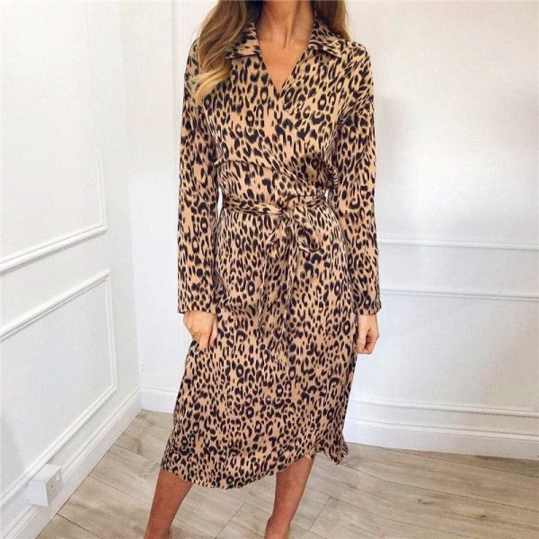 The Best Autumn Long Dress 2019 Fashion Animal Leopard Print Women Dress Online - Hplify