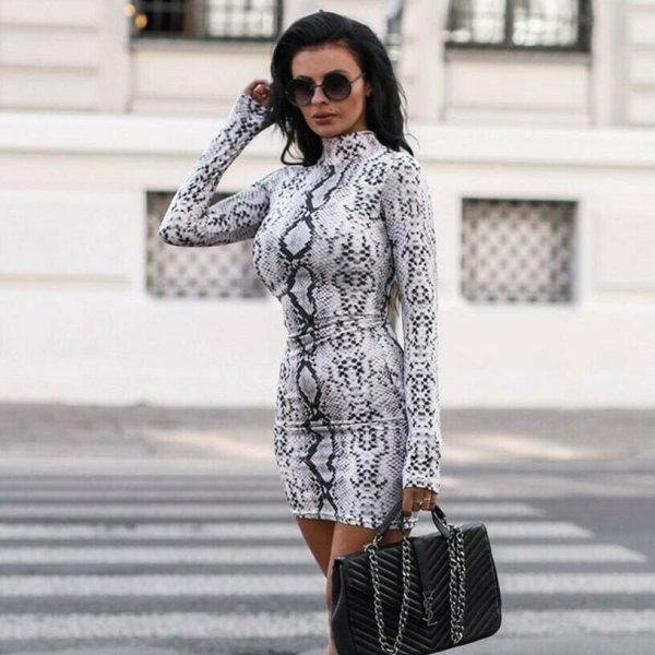 The Best Autumn Women Dress Sexy Long Sleeve Stretch Package Hip Bodycon Mini Dress Party Club Ladies Casual Dress Streetwear Online - Hplify