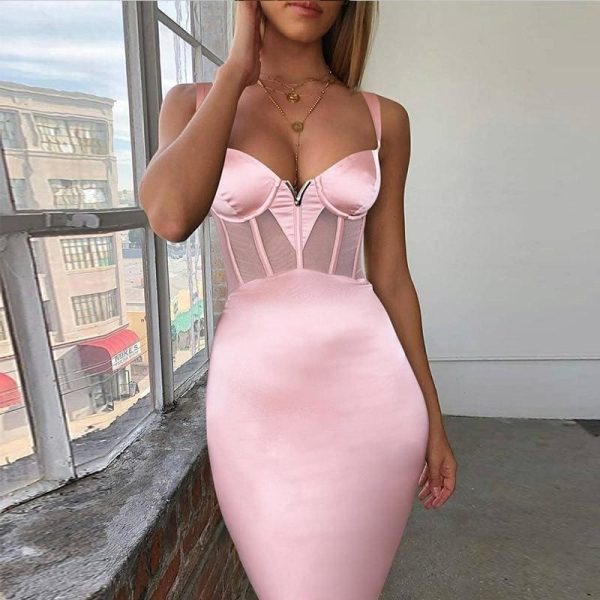 The Best Bandage Dress 2019 New Arrivals Mesh Insert Women Bandage Dress Online - Hplify