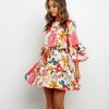 The Best Boho Beach Summer Flower Sundress Women Long Sleeve Ruffles Floral Mini Dress Elegant Ladies Evening Party Club Dames Dresses Online - Hplify
