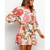 The Best Boho Beach Summer Flower Sundress Women Long Sleeve Ruffles Floral Mini Dress Elegant Ladies Evening Party Club Dames Dresses Online - Hplify