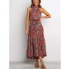 The Best Boho Maxi Floral Dress Summer Ladies Sleeveless Halter Neck Casual Holiday Party Long Flower Dress Online - Hplify