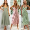 The Best Boho Print Maxi Dress Sleeveless Evening Party Beach Dress V-Neck Sundress Backless Online - Hplify