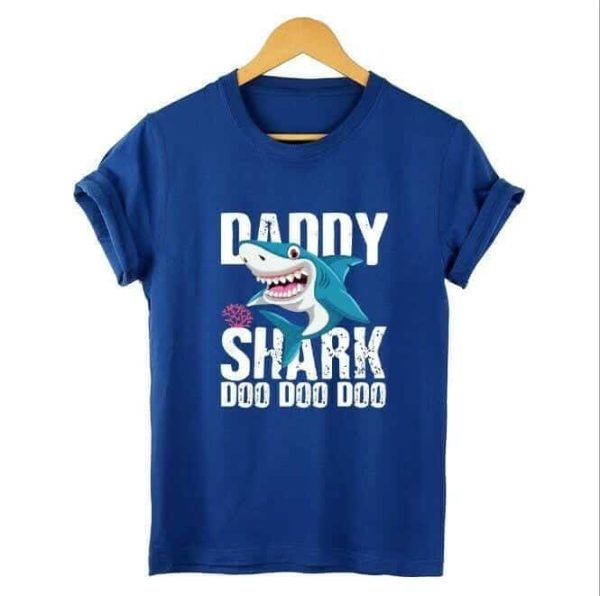The Best DADDY&MAMA SHARK Women Men Cotton Short Sleeve Loose Top Summer Casual Crew Neck T-Shirt Tee Tops Online - Hplify