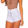 The Best Denim Shorts Women Summer Tassel High Waist Ladies Summer Sexy Bottoms Short Jeans Solid Casual Button Shorts Online - Hplify