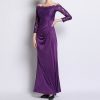 The Best Elegant Fashion Women Sexy Prom Ball Gown Off shoulder Glitter Dress Summer Ladies Solid High Waist Party Formal Dress Online - Hplify