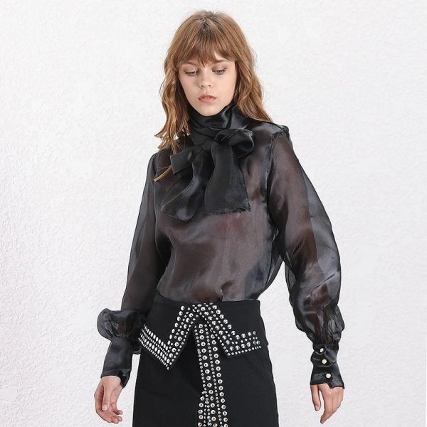 The Best Elegant Perspective Womens Tops Lantern Sleeve Lace Shirts Online - Hplify