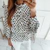 The Best Elegant Polka Dot Chiffon Blouse Women Long Sleeve Bow Tie Female Tops Autumn Winter Streetwear Ladies Shirts Online - Hplify