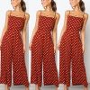 The Best Elegant Sexy Jumpsuits Women Sleeveless Polka Dots Loose Trousers Wide Leg Pants Rompers Online - Hplify