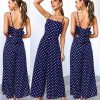 The Best Elegant Sexy Jumpsuits Women Sleeveless Polka Dots Loose Trousers Wide Leg Pants Rompers Online - Hplify