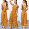 The Best Elegant Sexy Jumpsuits Women Sleeveless Polka Dots Loose Trousers Wide Leg Pants Rompers Online - Hplify