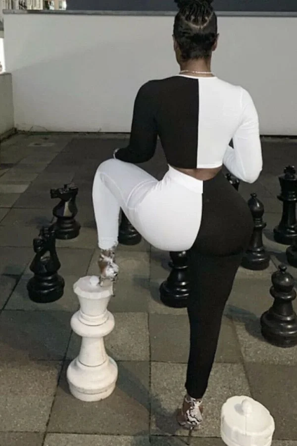 The Best Elegant Women Clubwear Sexy 2 Pcs Set Patchwork Playsuit Bodycon Party Jumpsuit Romper Online - Hplify