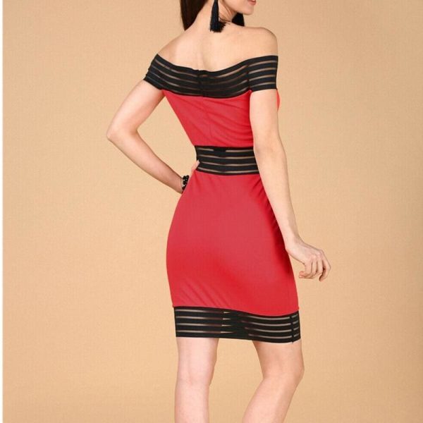 The Best Elegant Women Summer Off Shoulder Bandage Bodycon Party Short Dress Online - Hplify