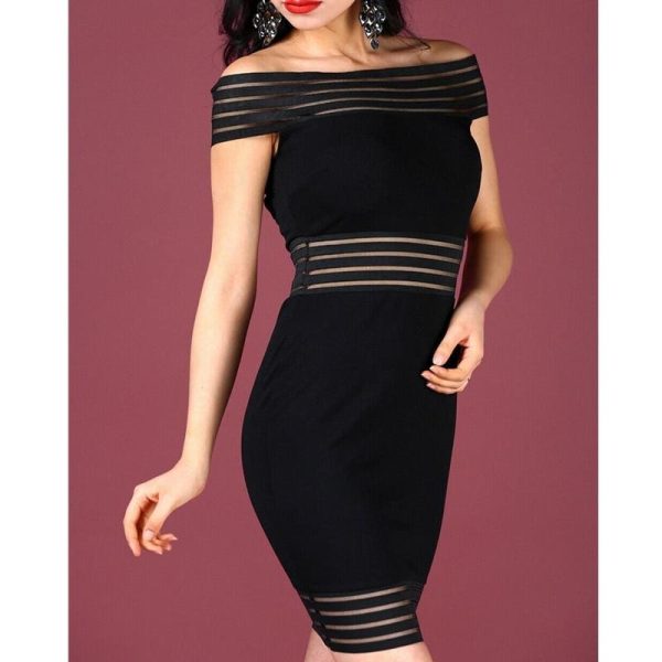 The Best Elegant Women Summer Off Shoulder Bandage Bodycon Party Short Dress Online - Hplify
