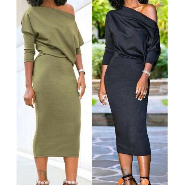 The Best Elegant Women's Off Shoulder Bandage Bodycon Dress Online - Hplify