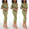 The Best Elegant Women's Off Shoulder Bandage Bodycon Dress Online - Hplify
