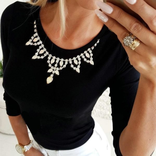The Best Fashion Autumn Basic Bottoming Shirt Women Casual Long Sleeve O Neck Pullover Tee Shirt Blouse Jumper Tops Online - Hplify