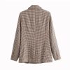 The Best Fashion Autumn Women Plaid Blazers Work Office Lady Blazer Coat Online - Hplify