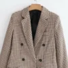 The Best Fashion Autumn Women Plaid Blazers Work Office Lady Blazer Coat Online - Hplify