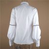 The Best Fashion Blouse Women Casual Slim Top Puff Sleeve White Blouse Bandage Neck Long Sleeve Tops Shirt Plus Size Online - Hplify