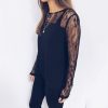 The Best Fashion Boho Beach Summer Women Lace Tops Elegant Ladies Patchwork Lace Mesh Shirt Loose Tops Online - Hplify