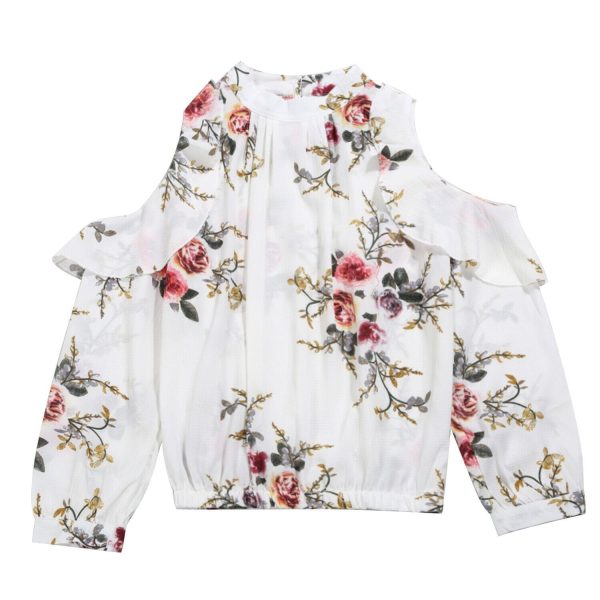 The Best Fashion Boho Women Summer Floral Chiffon Shirt Tops Elegant Ladies Casual Long Sleeve Crew Neck Loose Blouse Shirts Online - Hplify