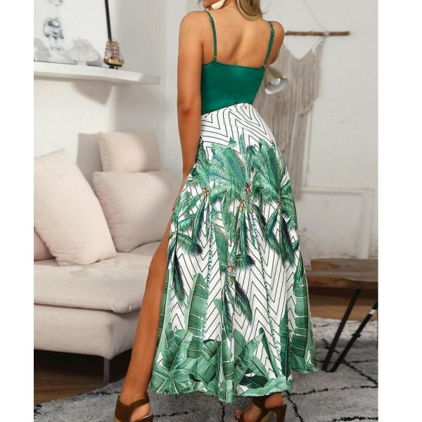 The Best Fashion Boho Women Summer Maxi Long Dress Ladies Floral Spaghetti Strap V-neck Beach Holiday Party Sundress Online - Hplify