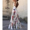 The Best Fashion Floral Dress Women Summer Sleeveless V-Neck Backless Vintage Long Boho Party Casual Loose Beach Sundress Online - Hplify