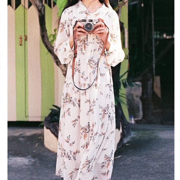 The Best Fashion Korea Style Women Girl Boho Floral Long Dress Maxi Dress Online - Hplify