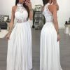 The Best Fashion Lace Maxi Dress Ladies Backless Sexy Hollow Out Skinny Summer Boho Elegant Women Evening Party Halter Sleeveless Dress Online - Hplify