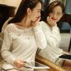 The Best Fashion Ladies Women Autumn Fall Lace Hollow Long Sleeve Casual T Shirt Tops Loose Soft Leisure Tees Online - Hplify