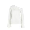 The Best Fashion Ladies Women Loose Flare Long Sleeve Solid White T-Shirt Cotton Knitted Tops Shirt Online - Hplify