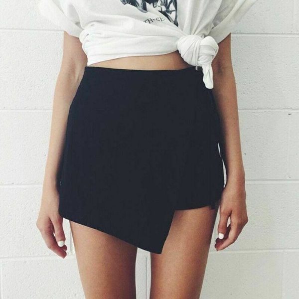 The Best Fashion Sexy Lady Women Solid Summer Shorts Sexy Casual High Waist Irregular Bandage Shorts Hot Online - Hplify
