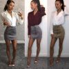 The Best Fashion Skirt Women Ladies High Waist Bodycon Pencil Skirt Casual Suede Leather Package Hip Mini Skirt Clubwear Online - Hplify