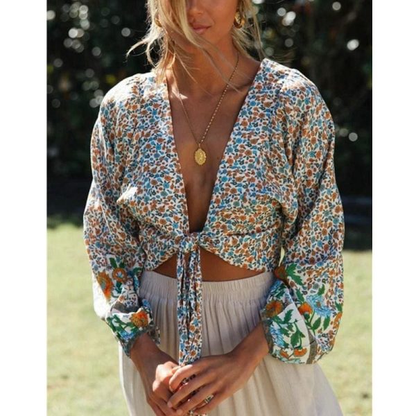 The Best Fashion Spring Women Long Sleeve Floral Cropped Cardigan Blouse Bolero Shrug Casual Coat Top Shirt Online - Hplify